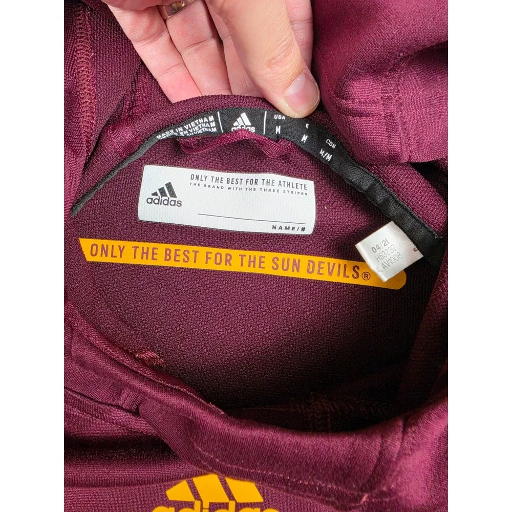 Adidas Hoodie Mens Medium Maroon Arizona State Sun Devils Pullover H53237